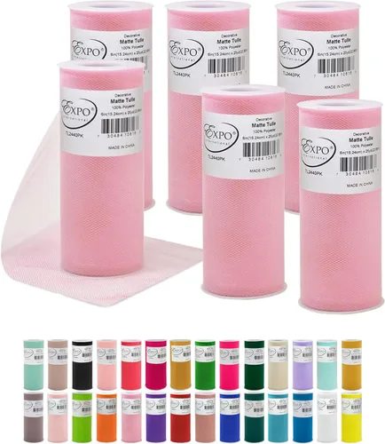 Miniatura 21 de Expo International Tul mate decorativo, tela de tul de poliéster ligero para tutús, disfraces y decoraciones de fiestas, lavable, fácil de usar, 6