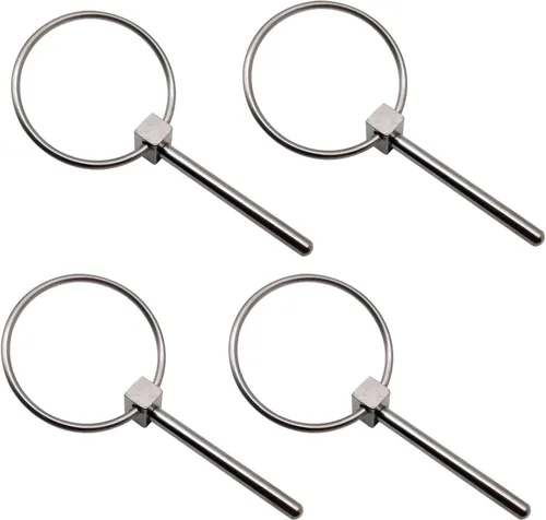 Miniatura 8 de 4 unidades o 2 piezas de acero inoxidable 316 de diámetro. 0.177 in (3/16 pulgadas) tractores agrícolas excavadoras Lynch Pin enganche pasadores