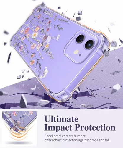 Miniatura 4 de GVIEWIN - Funda para iPhone 12 y iPhone 12 Pro con protector de pantalla + protector de lente de cámara, funda de poliuretano termoplástico