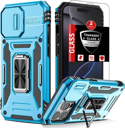 Miniatura 41 de Funda para iPhone 12 Pro Max con 2 protectores de pantalla, cubierta deslizante integrada para cámara para 12Pro Max, funda para teléfono