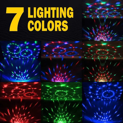 Miniatura 3 de Apeocose Paquete de 2 luces de fiesta de bola de discoteca activadas por sonido con control remoto, 12 modos de luces estroboscópicas para escenario