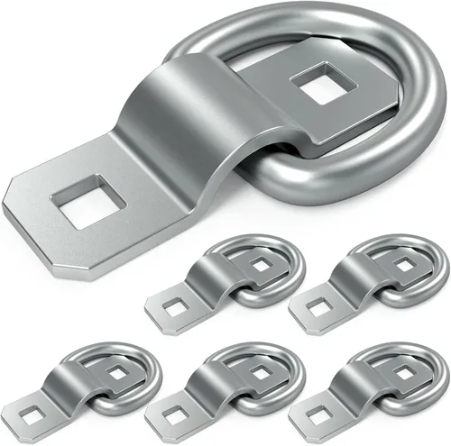 6 anillos en D de 3/8 pulgadas, resistentes anclajes de amarre para camiones, ganchos de acero de 6000 libras para remolques, barcos, camionetas,