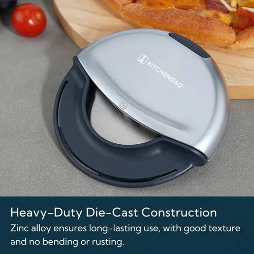 Miniatura 4 de KITCHENDAO Rueda cortadora de pizza de alta resistencia – Cortadora de pizza de mano con diseño magnético desmontable, hoja afilada de 4 pulgadas
