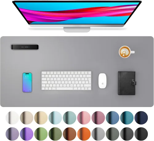 Miniatura 58 de Aothia - Protector de escritorio de cuero sintético, base para mouse, superficie antideslizante e impermeable para escribir y para laptop