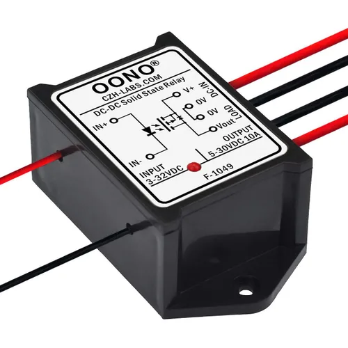 Miniatura 5 de Módulo de relé de estado sólido aislado DC-DC con cable, OONO, 10Amp, SSR de 3-32VDC de entrada y 5-30VDC de salida, para Raspberry-Pi, Arduino
