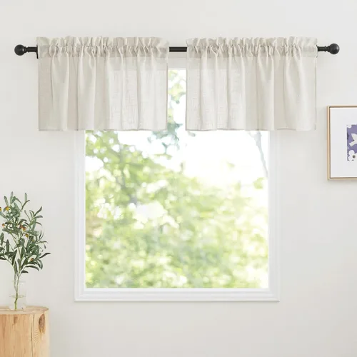 Miniatura 17 de RYB Home - Cortinas semitransparentes de lino Angora