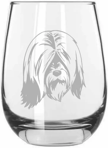 Miniatura 401 de Sakhalin Husky Dog - Copa de vino grabada personalizada de 15.25 onzas sin tallo