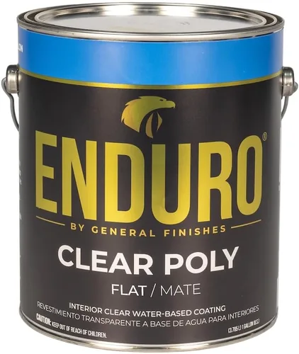 General Finishes Enduro Poliuretano transparente a base de agua, 1 galón, mate Plano