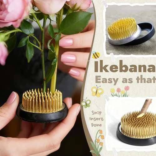 Miniatura 8 de 3 ranas de flores para suministros de arreglos florales, arreglos florales japoneses Ikebana Kenzan, ranas de alfiler para flores con base de goma