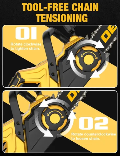 Miniatura 5 de Motosierra eléctrica sin escobillas de 14 pulgadas inalámbrica para batería Dewalt de 20 V, motosierra compacta con engrasador automático, retroceso