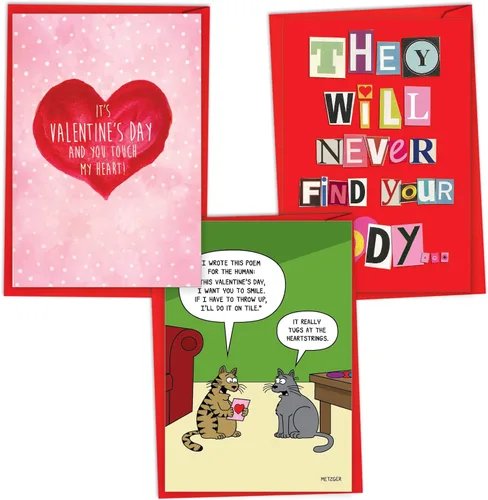 Miniatura 10 de NobleWorks Paquete surtido de 3 divertidas tarjetas de felicitación para el día de San Valentín con sobres para hombres y mujeres