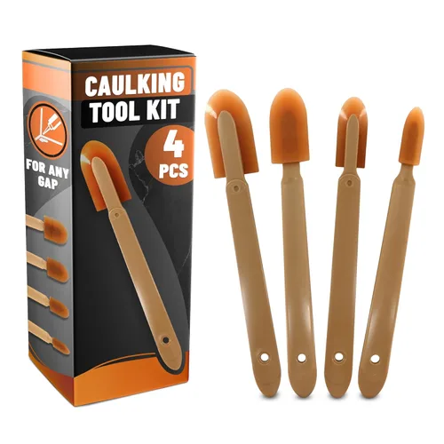 Kit de herramientas de calafateo de 4 piezas para sellador de silicona y lechada – Juego de herramientas de calafateo de acabado y alisado para