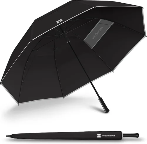 Miniatura 9 de Paraguas Weatherman - Paraguas de golf - Paraguas deportivo resistente al viento hasta 55 MPH - Disponible en 2 tamaños y 5