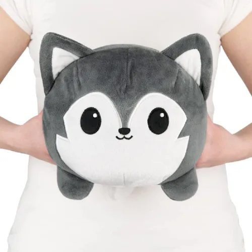 Miniatura 12 de TeeTurtle - Peluche de gran pulpo reversible, original, diseño patentado, negro y con rayas del color del arcoíris, feliz y enojado, muestra tu