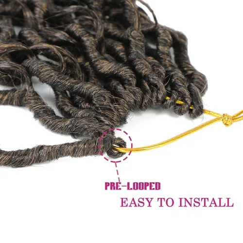 Miniatura 5 de SamBraid Goddess Locs - Cabello con ganchillo de 14 pulgadas, 8 paquetes de nuevo pelo de ganchillo falso de diosa para mujeres afroamericanas, pelo
