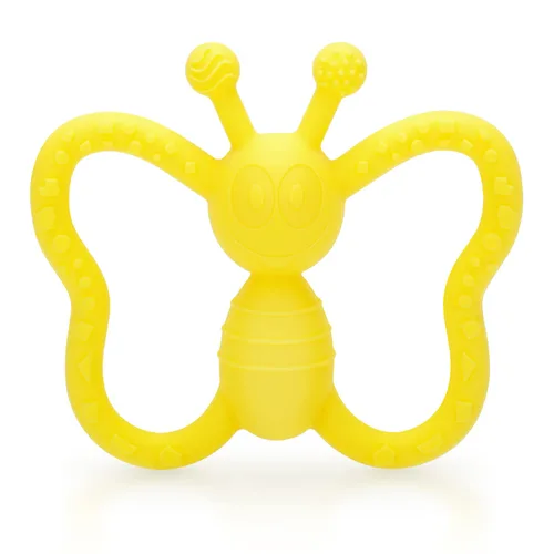 Miniatura 8 de Juguetes de dentición para bebés, diseño de mariposa, juguete para aliviar el dolor para bebés recién nacidos, regalo de ducha neutro seguro