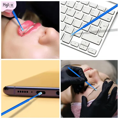 Miniatura 7 de Microswabs - Paquete de 500 extensiones de pestañas, color azul, microaplicador suave de 0.079 pulgadas con varitas de microfibra, adecuado