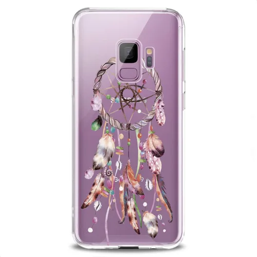 Miniatura 7 de Funda compatible con Samsung S25 S24 S23 FE S22 Plus S21 Ultra S20+ S10e Note 20 S9 Clear Tribal Totem Design Print Phone Cute Pink Feather Catcher