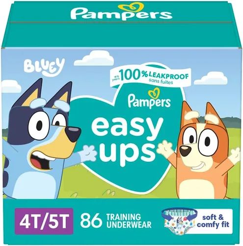 Miniatura 20 de Easy Ups - Pantalones de entrenamiento para niñas y niños, talla 4 (2T3T), 25 unidades, ropa interior de entrenamiento absorbente Bluey, hasta un