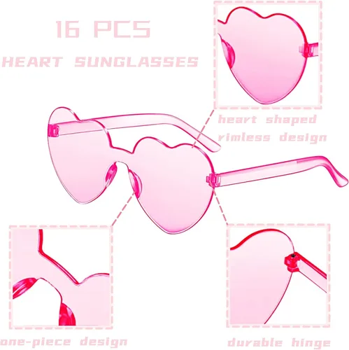 Miniatura 4 de Virtue morals Gafas de sol con forma de corazón para San Valentín, Mardi Gras, regalos de fiesta de verano para mujeres..