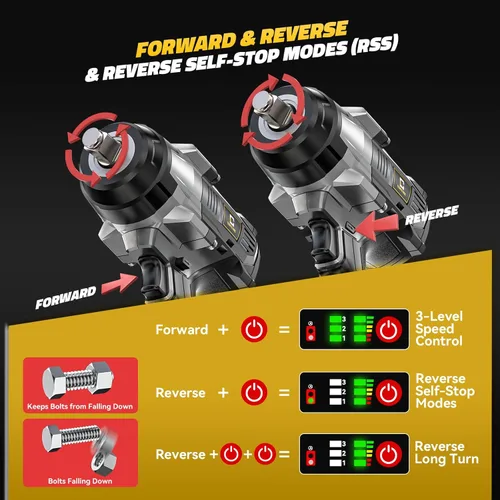 Miniatura 5 de Llave de impacto inalámbrica de 1/2 pulgada para batería DeWalt Max20V: Llave de impacto de alto torque de 1700 pies-libras, herramienta de servicio