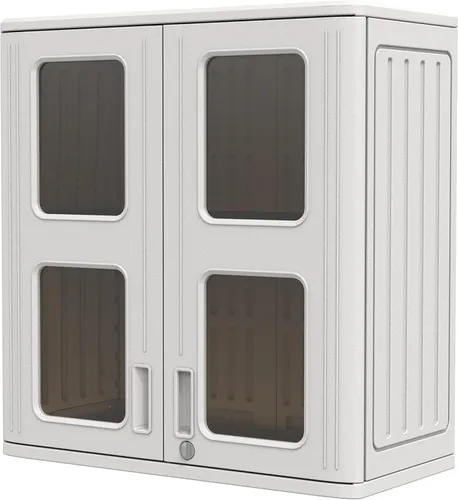 Mrosaa Armario de almacenamiento impermeable para interiores y exteriores con estante, 13.3 pulgadas de profundidad x 28.9 pulgadas de ancho x 30.1