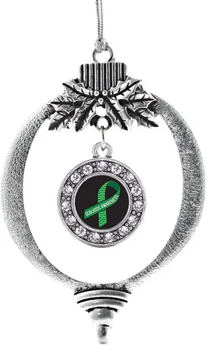 Miniatura 77 de Inspired Silver - Twin One - Adorno festivo de Navidad de plata - Adorno festivo de árbol de Navidad con dije de círculo y circonita cúbica