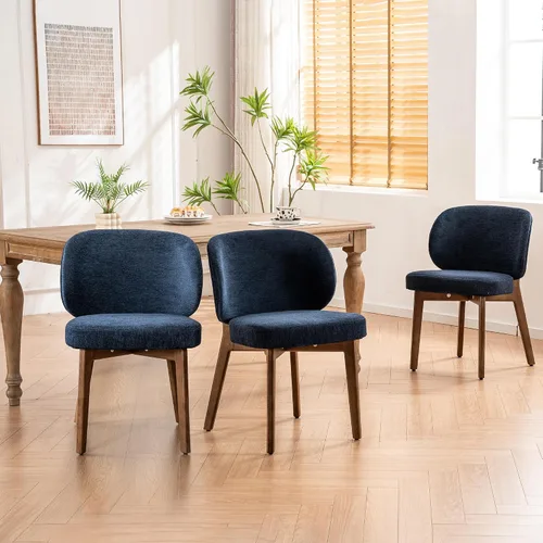 Miniatura 20 de YOUNIKE Silla de comedor con respaldo alto, silla única de cocina estilo moderno de mediados de siglo, silla acentuada sin brazos de tela bouclé