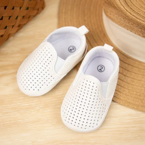Miniatura 3 de Meckior - Zapatos para recién nacidos, tipo mocasines de lona con suela suave para recién nacidos, bebés, niños y niñas que estén dando sus primeros
