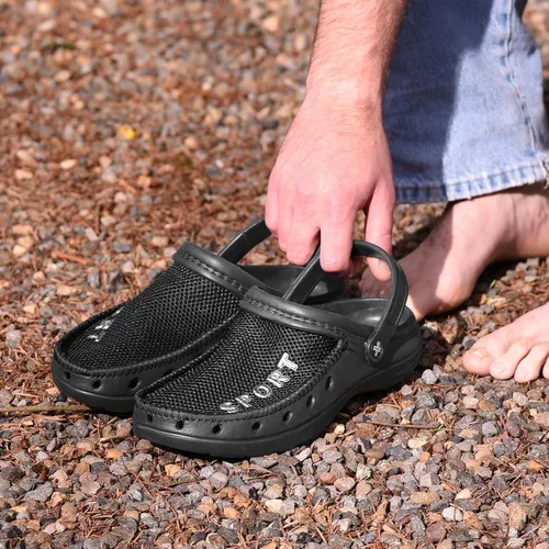 Miniatura 4 de Roxoni Zuecos deportivos de goma para hombre con parte superior de malla transpirable
