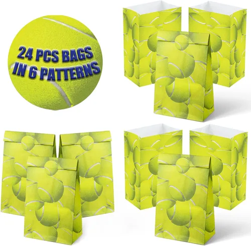 Miniatura 4 de Outego Bolsas de regalo de fiesta de tenis, bolsas de regalos de tenis, recuerdos de fiesta de tenis para niños, suministros de fiesta de cumpleaños