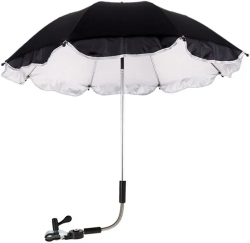 Miniatura 7 de Paraguas para sombrilla y sombrilla, cubierta de toldo de lluvia para cochecito de bebé, silla de ruedas, protección contra rayos UV Rosado