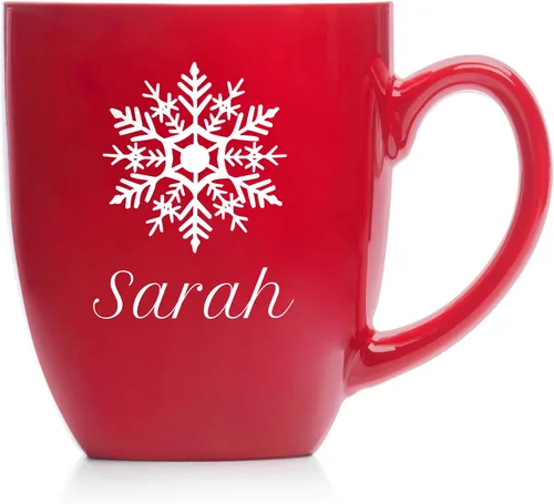 Miniatura 11 de Taza de café personalizada grabada "Crea tu propia taza" (Rojo) - Gran taza de café personalizada, taza grande personalizada, taza personalizada