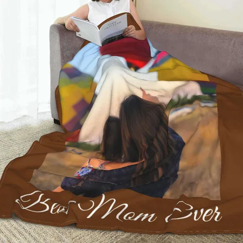 Miniatura 4 de Manta de fotos personalizada, manta personalizada para mamá con foto y texto, manta de franela suave personalizada para regalo para el día