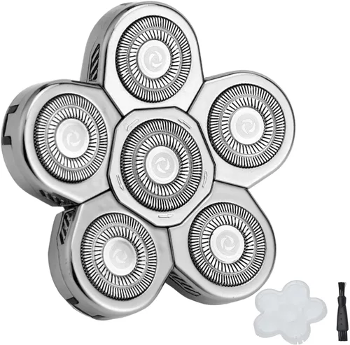 Miniatura 9 de Cabezal de repuesto para afeitadora eléctrica, 8 cabezales para hombres calvos, compatible con húmedo y seco, impermeable, 8D black3