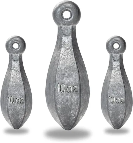 Miniatura 20 de BLUEWING Pesos de pesca Bank Sinker 1 lb/2 lb/3 lb/5 lb/6 lb Caja de Pesos de Pesca de Plomo Bullet para Agua Salada 1 oz, 2 oz, 3 oz, 5 oz, 8 oz