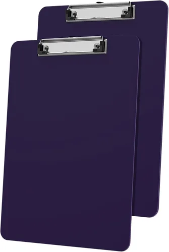 Miniatura 22 de Portapapeles de plástico, tablero de clip negro A4 de 8.5 x 11 pulgadas para aula, estudiantes, niños, mujeres, tamaño 9 x 12.5 pulgadas con clip