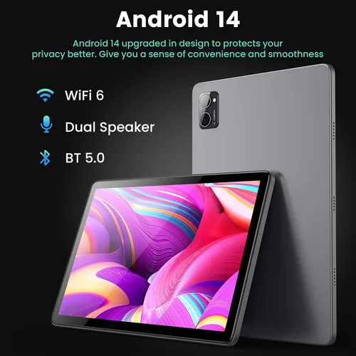 Miniatura 5 de Azeyou Tablet Android de 10 pulgadas, 8 GB de RAM 128 GB, octa-Core, pantalla IPS de 1280 × 800, WiFi 6 Bluetooth 5.0, batería de larga duración