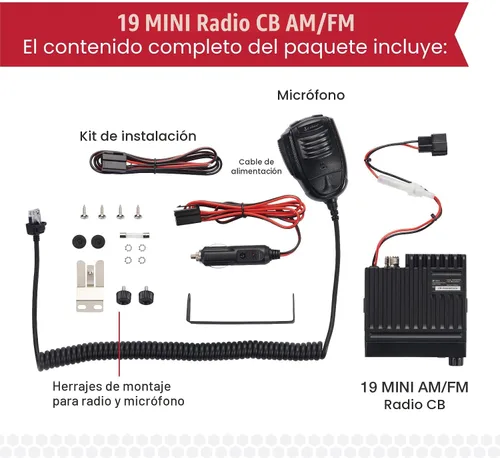 Miniatura 7 de Cobra 19 MINI AM/FM Radio CB Recreacional - Modo Dual AM/FM, 40 Canales, Esenciales de Viaje, Temporizador de Tiempo Libre, VOX, Auto Squelch, Auto