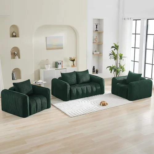 Miniatura 8 de Sofá Loveseat Sin Armazón de 66'', Sofá de 2 Plazas con Asientos Profundos Acolchados con Reposabrazos Redondeados, Sofá Nube de Pana Tapizado