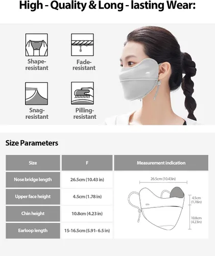Miniatura 7 de BENEUNDER Protección solar UV para la cara, bufanda para el cuello, UPF150+, transpirable, refrescante, para actividades al aire libre de verano