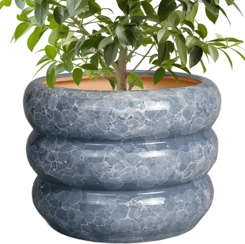 Miniatura 9 de Maceta de cerámica SQOWL para plantas de 8 pulgadas - Maceta de interior con orificio de drenaje para plantas de exterior, maceta floral moderna