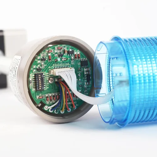 Miniatura 9 de Luz de señal LED Andon de 4 pilas con zumbador, rojo/amarillo/verde/azul, encendido/apagado/flash, interruptor selector ABB, adaptador de corriente