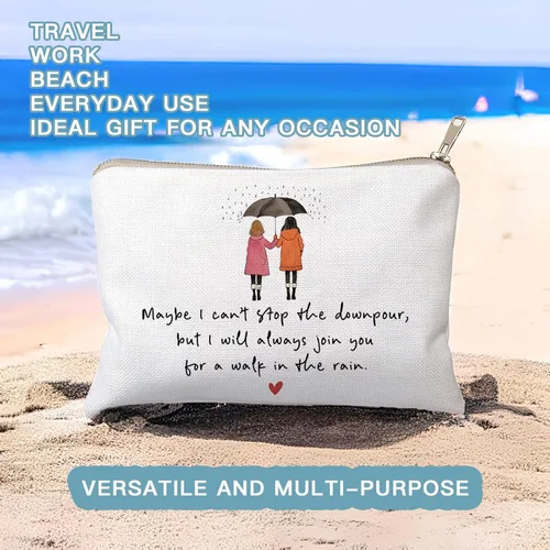 Miniatura 3 de Maybe I Can't Stop The Downpour - Bolsa de cosméticos, regalos para hermanas de Tough Times, regalo para amigas necesitadas, apoyo de amistad