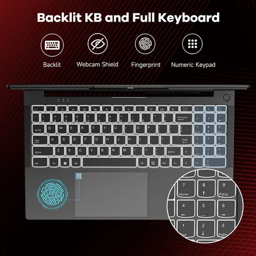 Miniatura 6 de NIMO Portátil para juegos IPS FHD de 15.6 pulgadas, AMD Ryzen 5 6600H 16GB DDR5 RAM 512GB SSD (Beat i5-1335U, 6 núcleos hasta 4.5 GHz) AMD Radeon