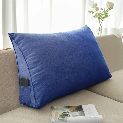 Miniatura 13 de Almohada triangular de cuña negra y gris para sentarse en la cama, cojín de cuña para respaldo, soporte lumbar de espalda, almohada tapizada