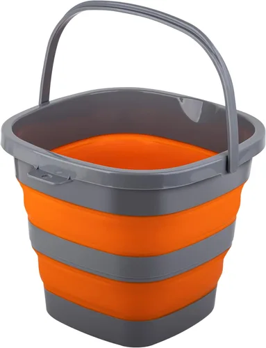 Cubo plegable con 1.32 galones (5L), pequeño cubo de plástico para arena o playa, bañera de agua portátil para limpieza, cubo de agua de pesca