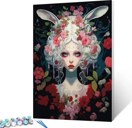 Miniatura 27 de Exquisitas muñecas y mariposas DIY pintura por números para adultos principiantes, estilo único, pintura de flores por número sobre lienzo con Obras