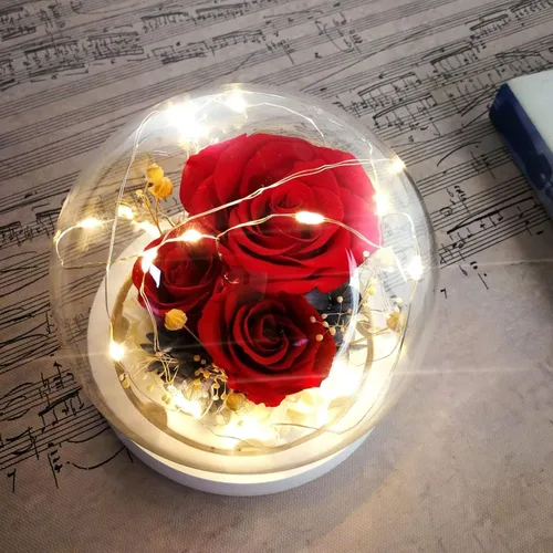 Miniatura 2 de Flor fresca hecha a mano, rosa eterna Rojo brillante