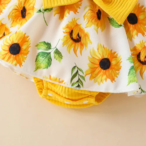 Miniatura 7 de Mubineo Ropa de verano para bebé niña, sin mangas, encaje floral, vestido de mameluco para recién nacido